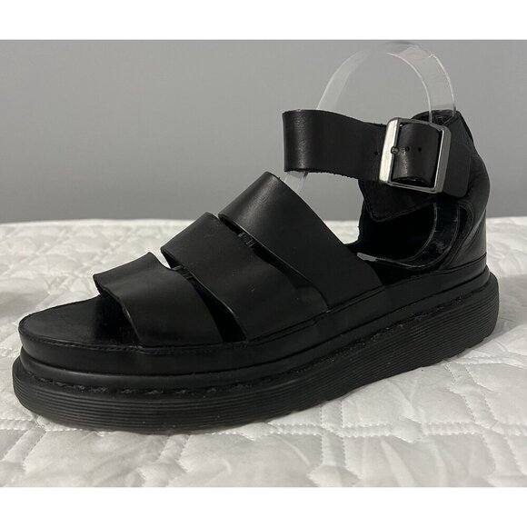 Dr Martens Clarissa II Black Leather Gladiator Sandals Women Size 8 Strappy - Picture 3 of 10